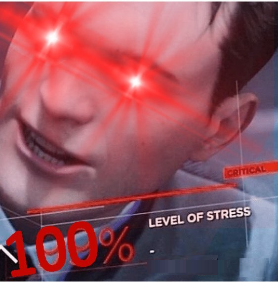 100% stress Blank Meme Template