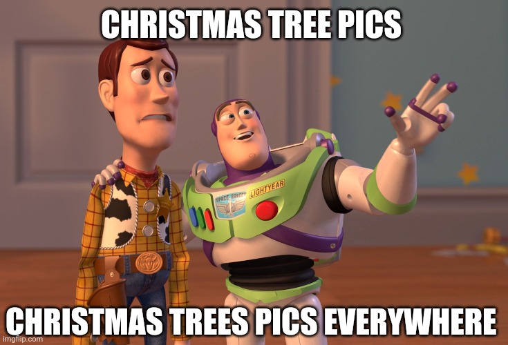 X, X Everywhere | CHRISTMAS TREE PICS; CHRISTMAS TREES PICS EVERYWHERE | image tagged in memes,x x everywhere | made w/ Imgflip meme maker