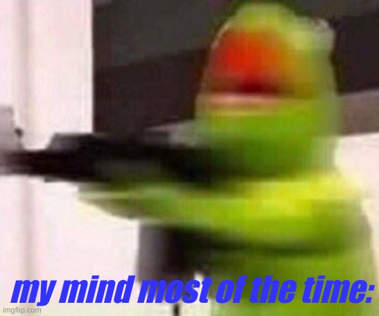 school shooter (muppet) | my mind most of the time: | image tagged in school shooter muppet | made w/ Imgflip meme maker