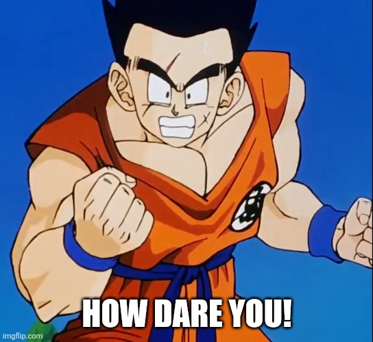 Angry Yamcha (DBZ) | HOW DARE YOU! | image tagged in angry yamcha dbz | made w/ Imgflip meme maker