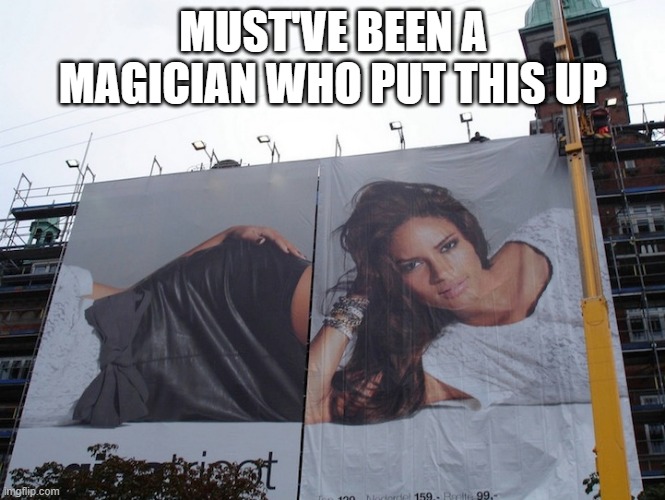 Cut in Half | MUST'VE BEEN A MAGICIAN WHO PUT THIS UP | image tagged in fail | made w/ Imgflip meme maker