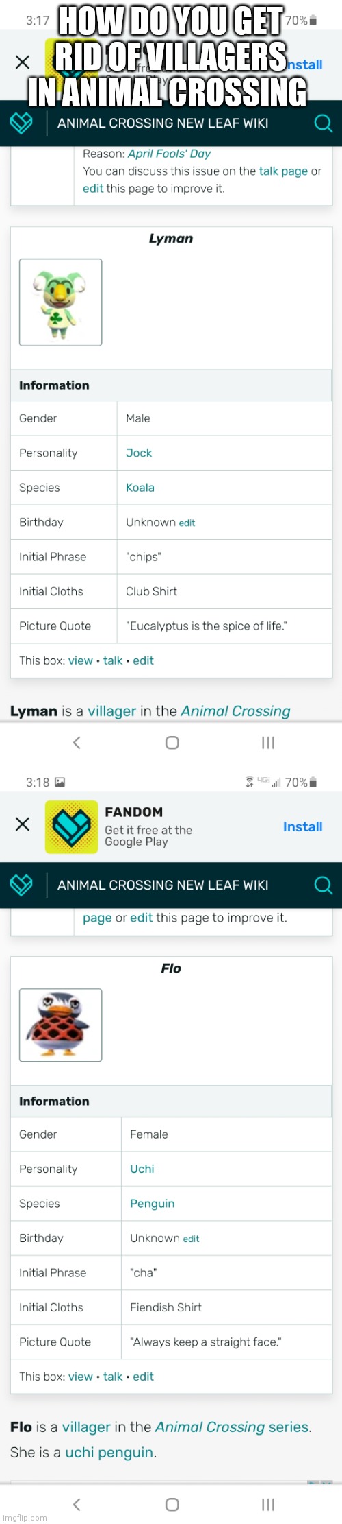 HOW DO YOU GET RID OF VILLAGERS IN ANIMAL CROSSING | made w/ Imgflip meme maker