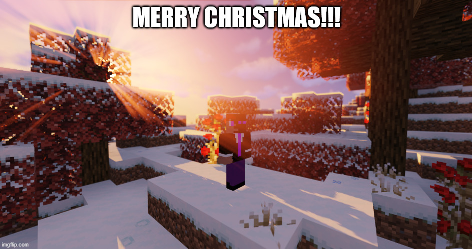 MERRY CHRISTMAS | MERRY CHRISTMAS!!! | image tagged in minecraft,christmas | made w/ Imgflip meme maker