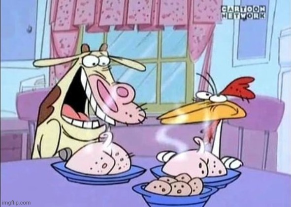 cow and chicken | image tagged in cow and chicken | made w/ Imgflip meme maker