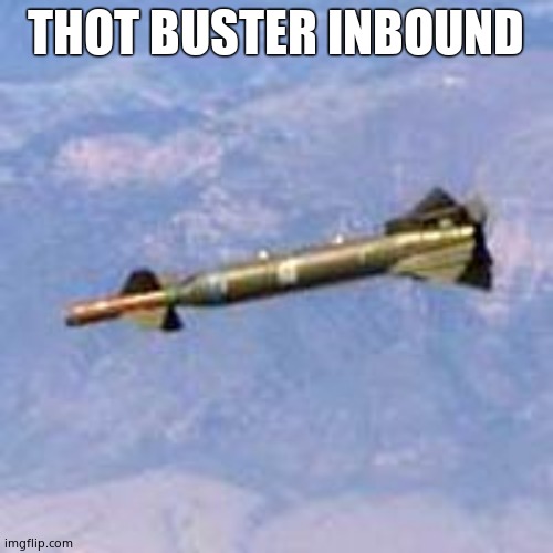 Bunker Buster | THOT BUSTER INBOUND | image tagged in bunker buster | made w/ Imgflip meme maker