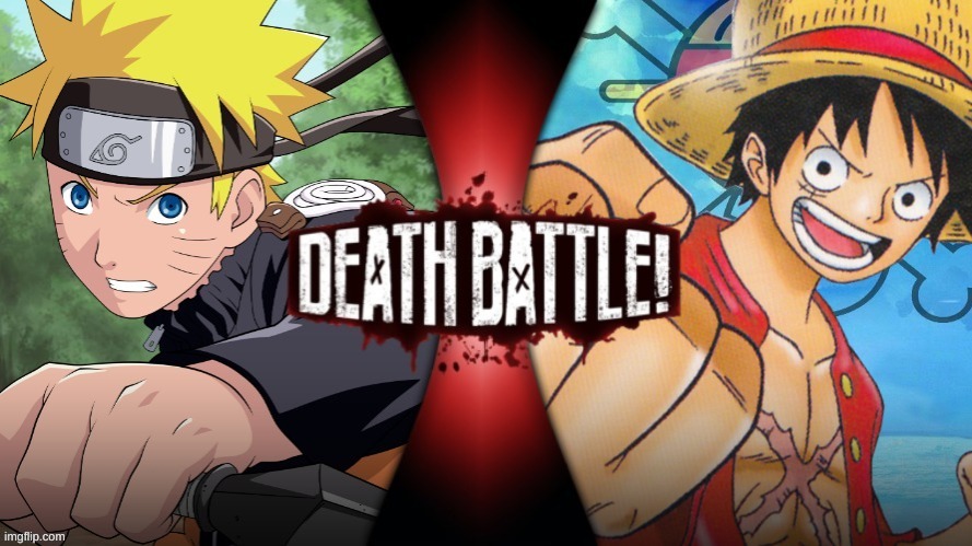 DEATH BATTLE IDEA | image tagged in naruto,one piece,death battle,crossover,vs | made w/ Imgflip meme maker