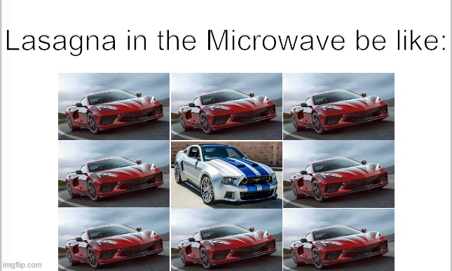 Lasagna in the Microwave meme | Lasagna in the Microwave be like: | image tagged in blank white template,memes,funny memes,dank memes,lasagna,microwave | made w/ Imgflip meme maker