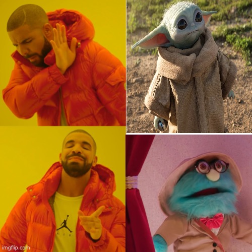 image tagged in baby yoda,puppet,buzzfeed | made w/ Imgflip meme maker