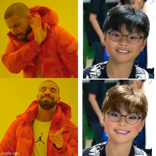 Makeup | image tagged in memes,drake hotline bling | made w/ Imgflip meme maker