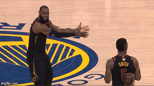 lebron and jr nba finals gif | WHEN YOU FORGE TO WASH THE DISHES | image tagged in gifs,lebron james,jr smith,lol | made w/ Imgflip images-to-gif maker