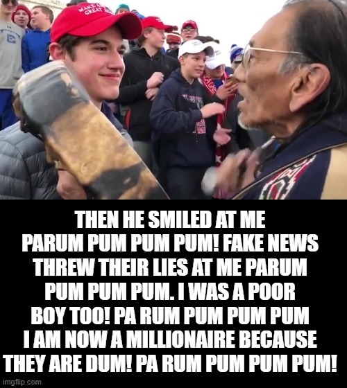 Then He Smiled At Me Pa Rum Pum Pum Pum! | image tagged in fake news,cnn fake news,msnbc,stupid liberals | made w/ Imgflip meme maker