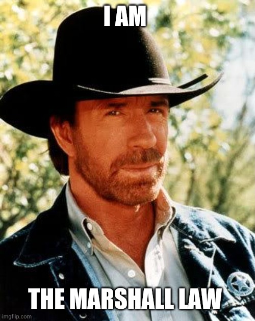 Chuck Norris Meme | I AM THE MARSHALL LAW | image tagged in memes,chuck norris | made w/ Imgflip meme maker