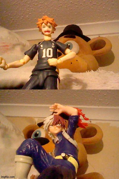 hinata and todoroki figures i got for christmas | image tagged in anime | made w/ Imgflip meme maker