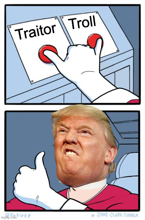Both Buttons Pressed | Traitor Troll | image tagged in both buttons pressed | made w/ Imgflip meme maker
