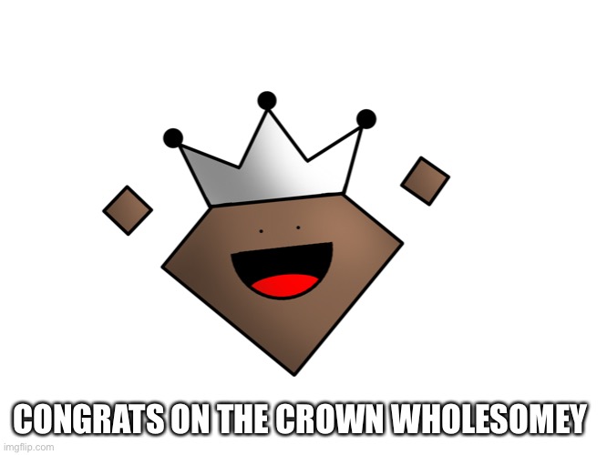 CONGRATS ON THE CROWN WHOLESOMEY | image tagged in congratulations,crown | made w/ Imgflip meme maker