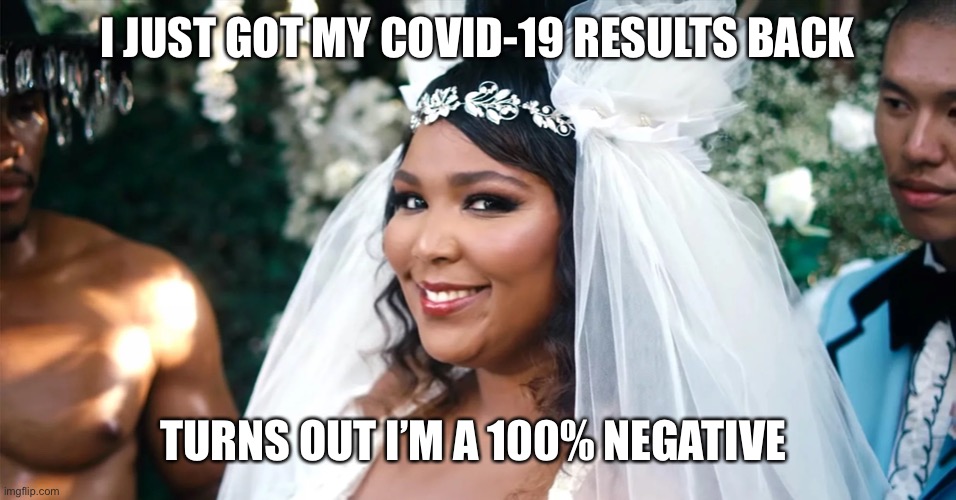 Negative coronavirus | I JUST GOT MY COVID-19 RESULTS BACK; TURNS OUT I’M A 100% NEGATIVE | image tagged in covid-19 | made w/ Imgflip meme maker