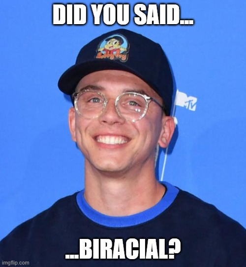 Biracial Logic | DID YOU SAID... ...BIRACIAL? | image tagged in logic,biracial,rap | made w/ Imgflip meme maker