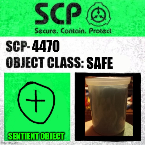 Scp 4470 The Slime That is Farts | SAFE; 4470; SENTIENT OBJECT | image tagged in scp label template safe | made w/ Imgflip meme maker