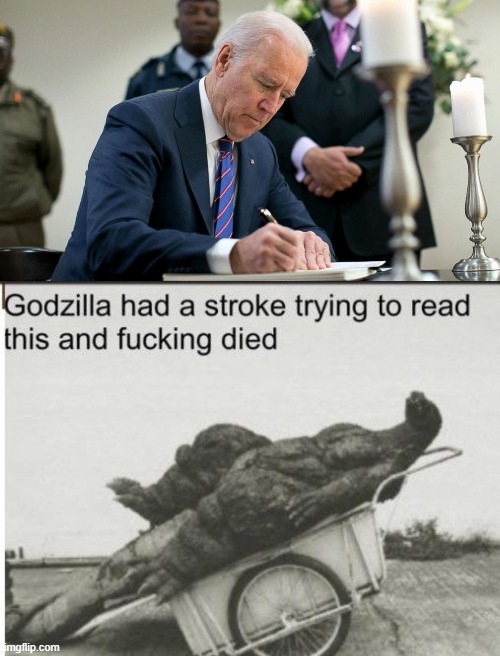 Reading Biden's speeches | image tagged in godzilla,biden,speech | made w/ Imgflip meme maker
