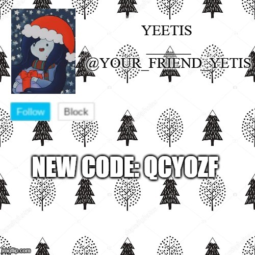 ye | NEW CODE: QCYOZF | made w/ Imgflip meme maker