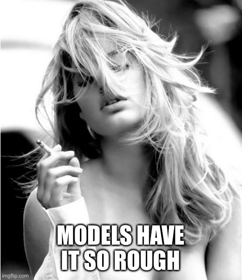 Model Smoking 101 | MODELS HAVE IT SO ROUGH | image tagged in model smoking 101 | made w/ Imgflip meme maker