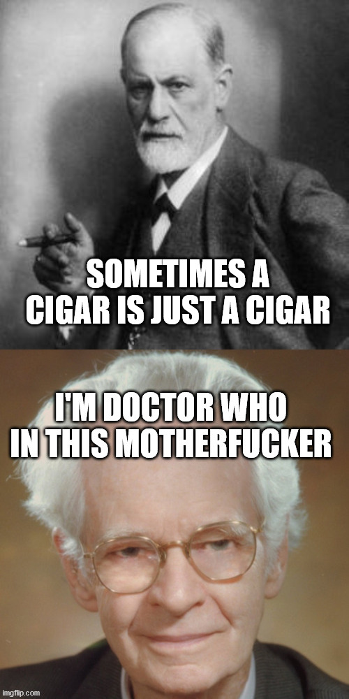 SOMETIMES A CIGAR IS JUST A CIGAR | image tagged in sigmund freud,bf skinner | made w/ Imgflip meme maker