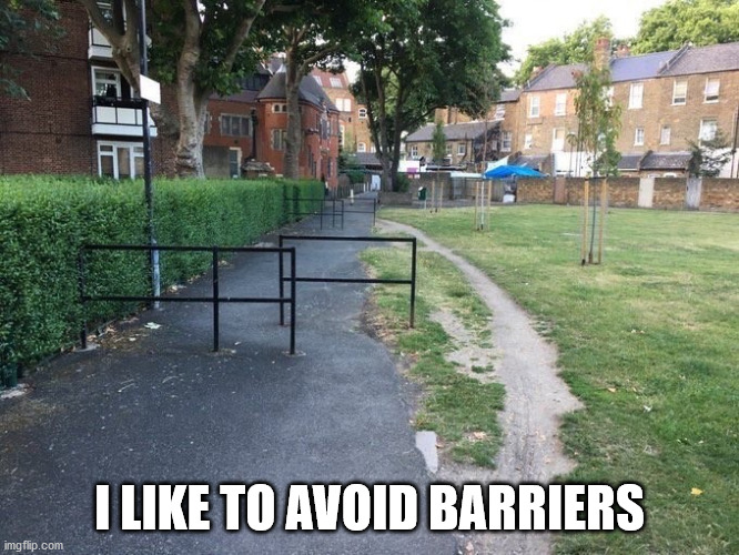 Evading barriers | I LIKE TO AVOID BARRIERS | image tagged in evading barriers | made w/ Imgflip meme maker