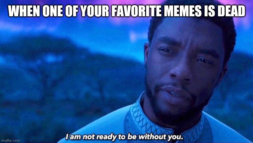 I'm not ready to be without you | WHEN ONE OF YOUR FAVORITE MEMES IS DEAD | image tagged in i'm not ready to be without you | made w/ Imgflip meme maker