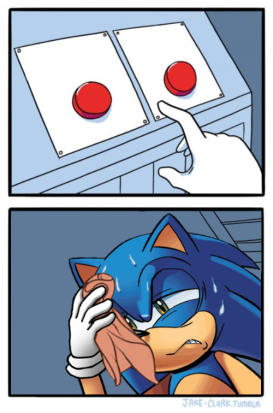 High Quality Sonic Two Buttons Blank Meme Template