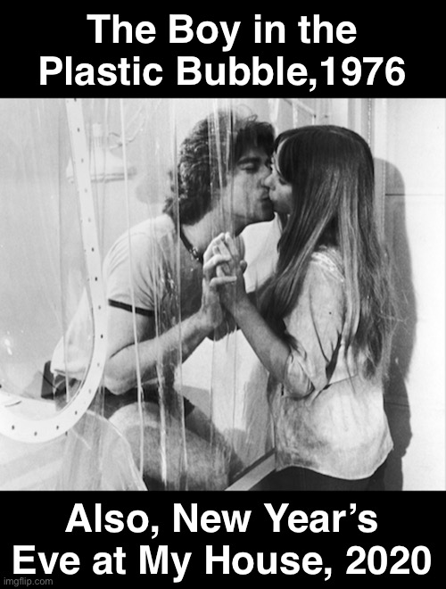 Safety First! | The Boy in the Plastic Bubble,1976; Also, New Year’s Eve at My House, 2020 | image tagged in funny memes,new years eve,2020,covid | made w/ Imgflip meme maker