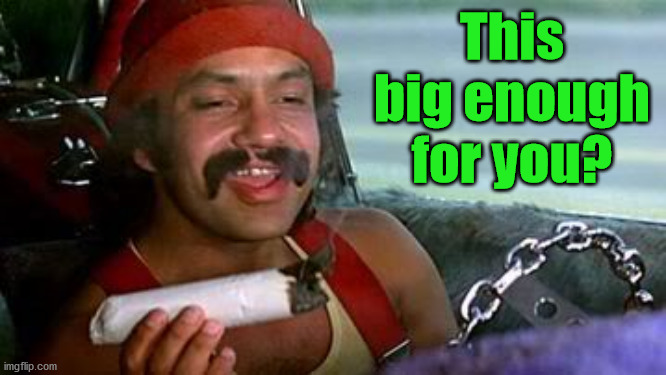 cheech and chong blunt | This big enough for you? | image tagged in cheech and chong blunt | made w/ Imgflip meme maker