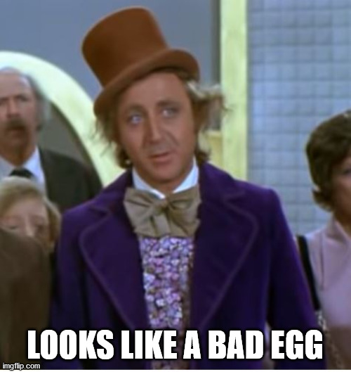 bad egg | LOOKS LIKE A BAD EGG | image tagged in bad egg | made w/ Imgflip meme maker