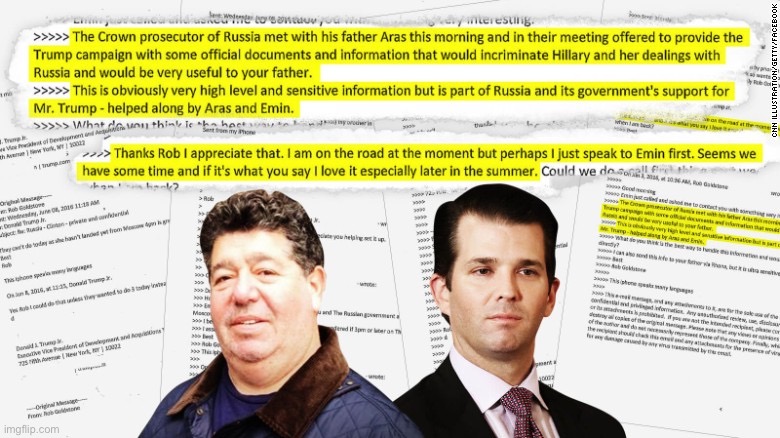 History will never stop cringing at these two bozos | image tagged in donald trump jr emails russiagate | made w/ Imgflip meme maker