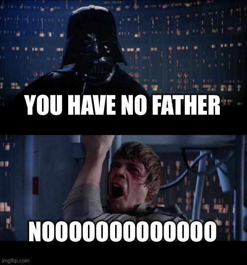 Why | YOU HAVE NO FATHER; NOOOOOOOOOOOOO | image tagged in memes,star wars no | made w/ Imgflip meme maker