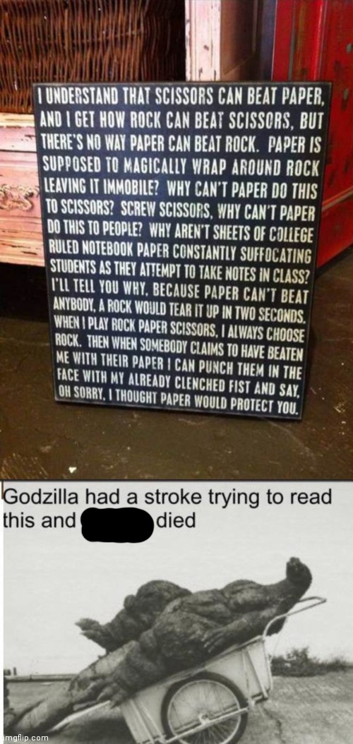 Something about rock paper scissors | image tagged in godzilla,memes,funny,cat,dog,dogs | made w/ Imgflip meme maker
