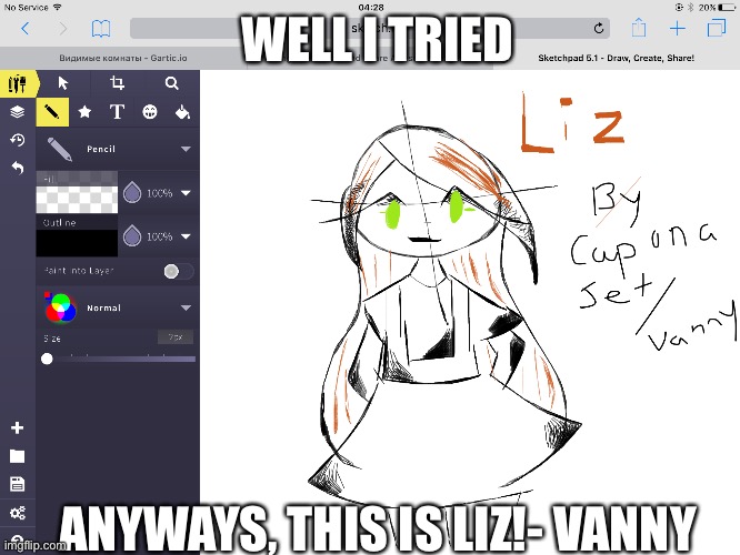 Liz | WELL I TRIED; ANYWAYS, THIS IS LIZ!- VANNY | image tagged in i tried | made w/ Imgflip meme maker