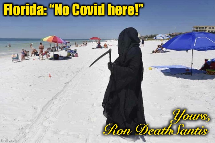 Ron DeathSantis | Florida: “No Covid here!”; Yours,
Ron DeathSantis | image tagged in ron deathsantis | made w/ Imgflip meme maker