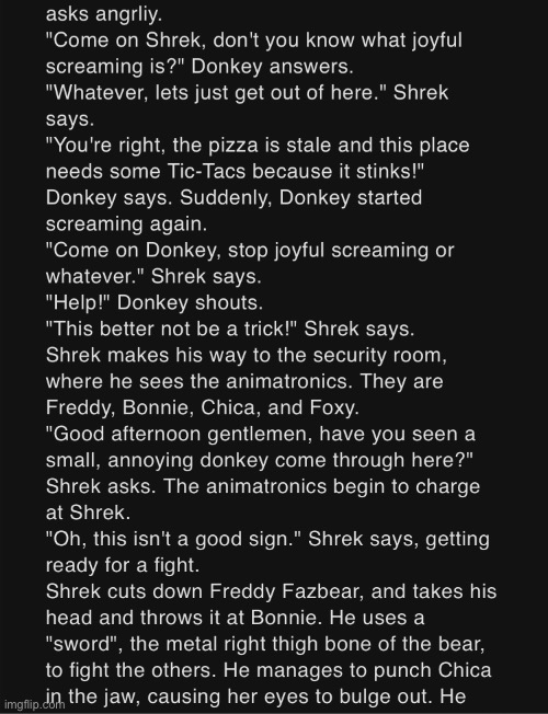 Shrek in FNAF (part 3) | image tagged in memes,funny,shrek,donkey,fnaf,story | made w/ Imgflip meme maker