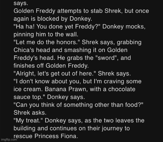 Shrek in FNAF (part 5) | image tagged in memes,funny,shrek,donkey,fnaf,story | made w/ Imgflip meme maker