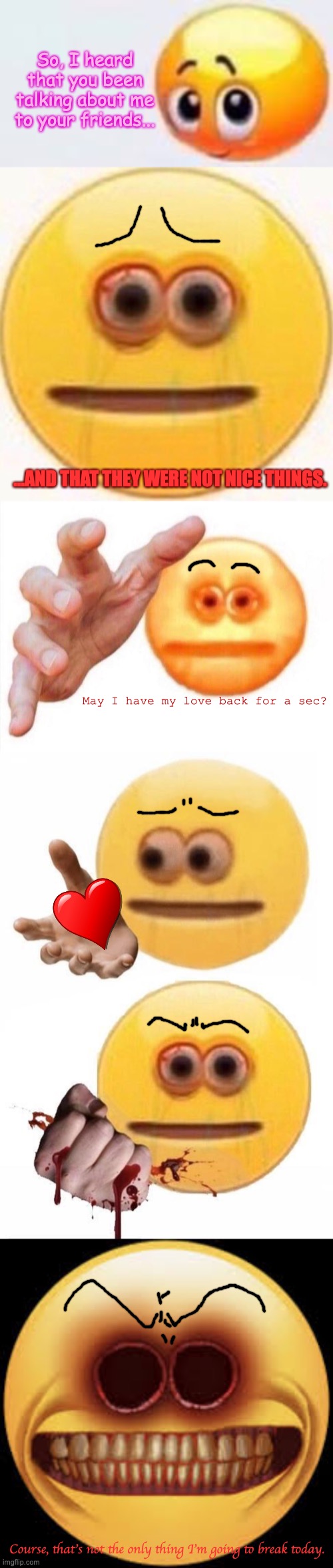 cursed emojis on X: hand reaching out with hearts   / X