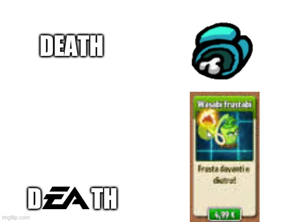 d - EA -th | DEATH; D           TH | image tagged in blank white template | made w/ Imgflip meme maker