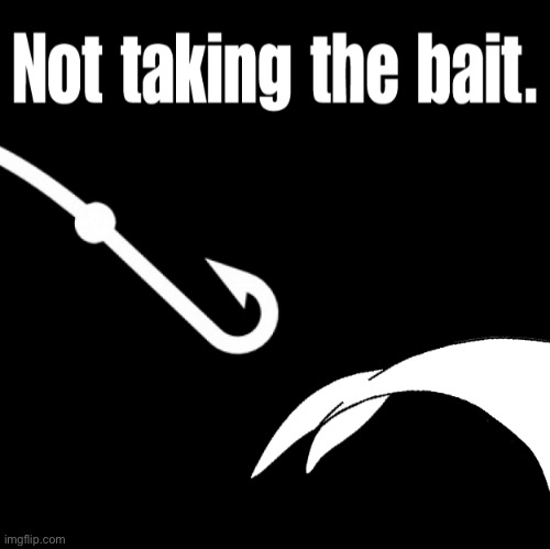 Not taking the bait | image tagged in not taking the bait | made w/ Imgflip meme maker
