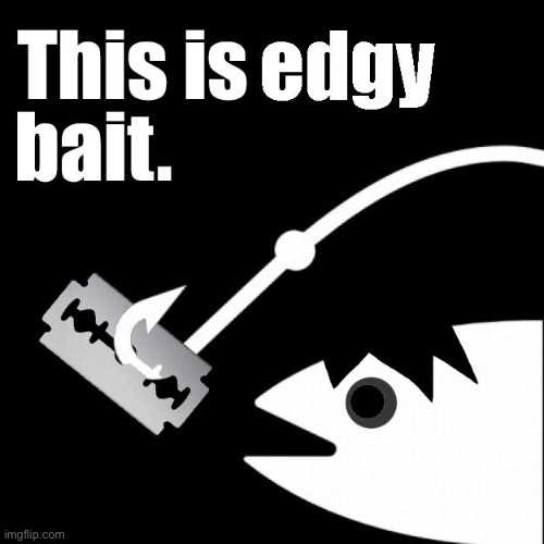 This is edgy bait | image tagged in this is edgy bait | made w/ Imgflip meme maker