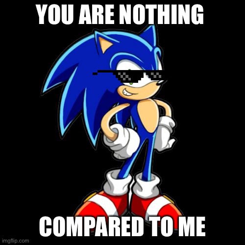 You're Too Slow Sonic | YOU ARE NOTHING; COMPARED TO ME | image tagged in memes,you're too slow sonic | made w/ Imgflip meme maker