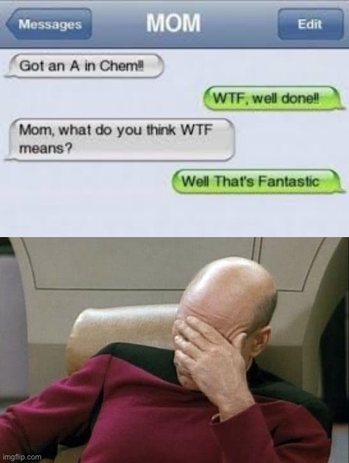 LOL | image tagged in memes,captain picard facepalm,wtf,funny,parents cant text | made w/ Imgflip meme maker