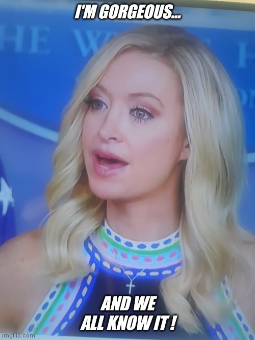 We need four more years of Kaylie Mcenany  !! | I'M GORGEOUS... AND WE ALL KNOW IT ! | image tagged in love,kaylie | made w/ Imgflip meme maker