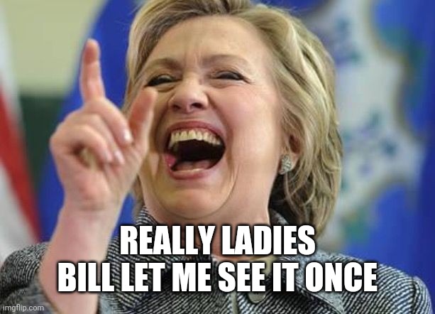The only time hillary told the truth | REALLY LADIES BILL LET ME SEE IT ONCE | image tagged in be like bill | made w/ Imgflip meme maker