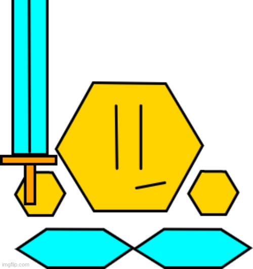 an Hexa-Topian with a comically large sword (requested by Nameless_ACG) | made w/ Imgflip meme maker