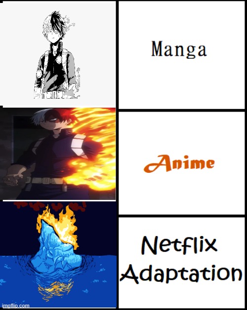 image tagged in my hero academia,manga anime netflix adaption | made w/ Imgflip meme maker