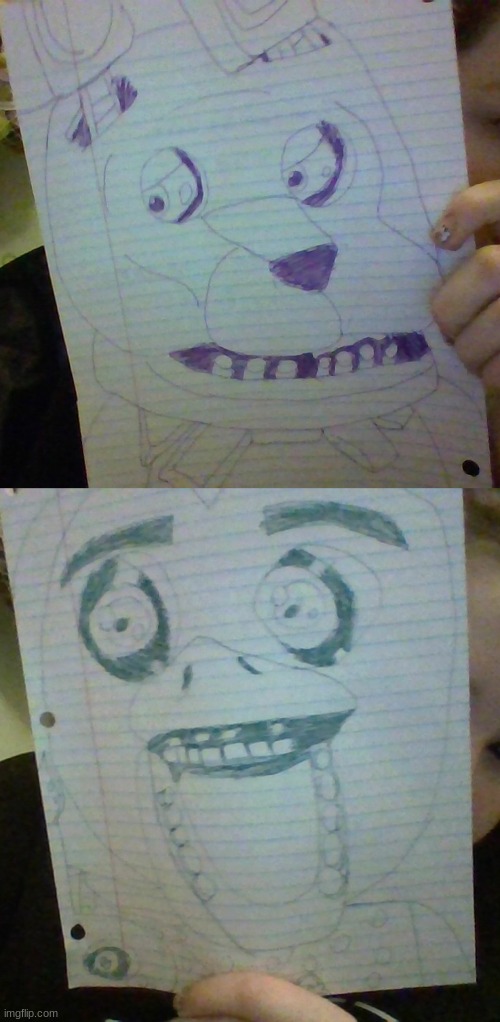 I drew Chica and Bonnie irl (IVE BEEN EXPOSED) | image tagged in fnaf | made w/ Imgflip meme maker